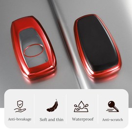 Kimity for Subaru Key Fob Cover, Stylish Soft TPU Key Case for Forester XV CrossTrek Ascent Outback Legacy Impreza STI WRX BRZ Keyless Entry Smart Car(Red, A)