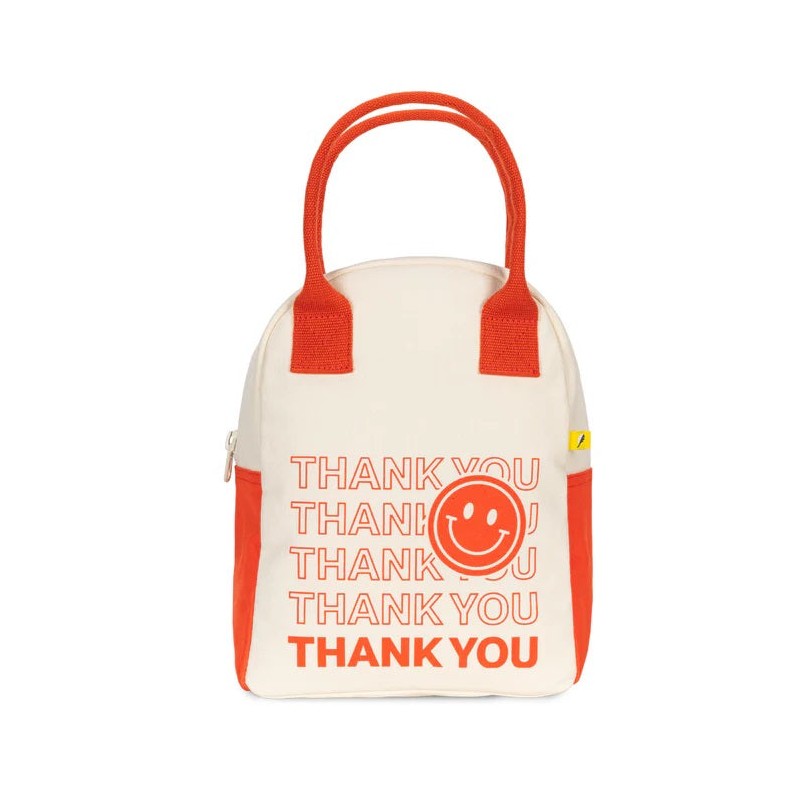 Fluf Zipper Lunch Bag (Various Designs), Solid Black