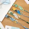 Metal Bookmarks with Tassel Golden Hollow Bookmark Oil Painting Theme