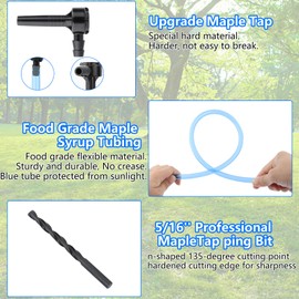 Maple Syrup Tapping Kit, Upgrade Maple Taps Set Include (15) Maple Syrup Taps, 33 -Ft Food Grade Tubing, 1 Drill Bit, Maple Tree Tapping Kit for Experts or Beginners (15 SET)
