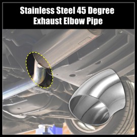 Hihaha 4 Pcs OD 2.5 Inch 45 Degree SS304 Stainless Steel Exhaust Elbow Pipe Durable Material