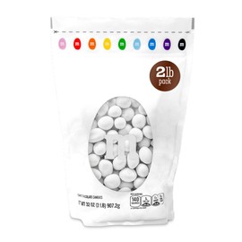 M&M’S WORLD White Peanut Chocolate Candy, 2lbs of Bulk Candy in Resealable Pack for Weddings, Graduations, Dessert Tables, Birthday Parties, Candy Bars & Sweet Stuff for DIY Party Favors