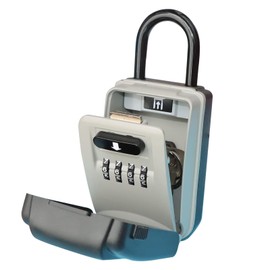 XINRUNHANG Key Lock Box for Outside Surfing, 4 Digit Combination Lockbox for House Key, Portable Key Safe Padlock for Cars, Indoor, Garage, Garden, Store, Realtors with Shackle, Waterproof Cover