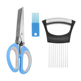 GDFHBD 1 Piece Kitchen Scissors And 1 Piece Fruit And Vegetable Slice Fixer, Herbal Scissors, Food Scissors, Fruit And Vegetable Scissors, Vegetable Slice Set.