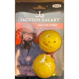 Petmate Jackson Galaxy play LED Spiral Ball kitten cat toy 2 balls NEW