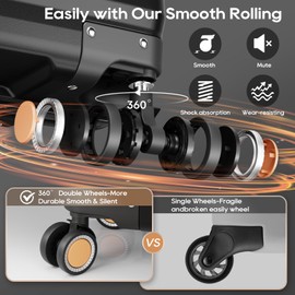 Joyway Carry On 3 Piece Luggage Set，Aviation Grade PP Spinner Suitcase, Durable with Style. Premium Baggage for All Travels Black