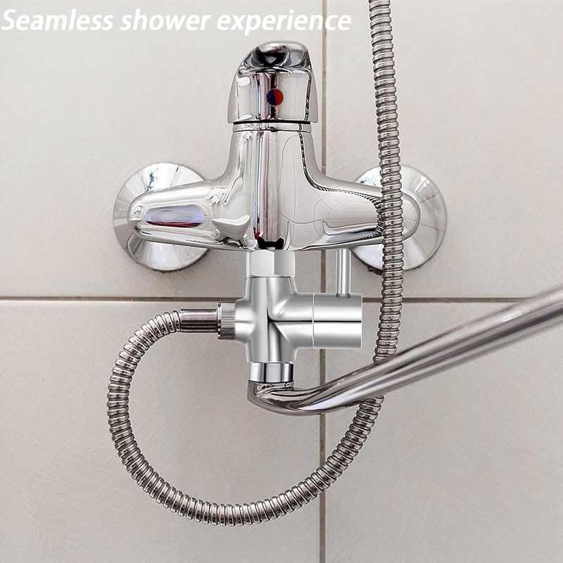 Shower Diverter Valve, G1/2" to G1/2" BSP T-Adapter 3-Way Tap