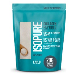 Suplemento de péptido de colágeno Isopure en polvo, 28 porciones