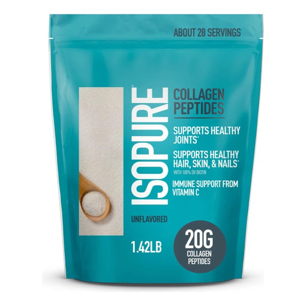 Suplemento de péptido de colágeno Isopure en polvo, 28 porciones