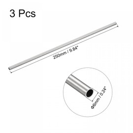 sourcing map 316 Stainless Steel Tube, 6mm OD 0.5mm Wall Thickness 250mm Length Pipe 3 Pcs