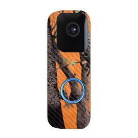 MightySkins Carbon Fiber Skin Compatible with Blink Video Doorbell - Orange Camo | Protective, Durable Textured Carbon Fiber Finish | Easy to Apply and Change Styles | Made in The USA