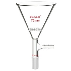 stonylab Borosilicate Glass Triangular Filtration Funnel, Vacuum Filtration, Efficient Filtering, 14/20 Joint, 75mm Diameter, Ideal for Laboratory Filtration Processes