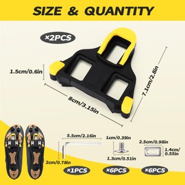 VINEST 1 Pair Cleats Set for SPD Cleats, Bike Replacement Cleats for Shimano Cleats, Road Bike Pedal Plates for SPD SL Cleats, with 13 Pieces of Safety Plate, for Cycling Racing Competition Cycling