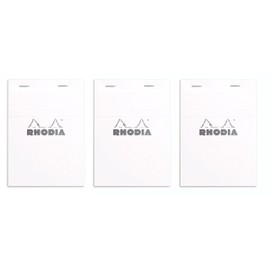 Rhodia Classic White Notepad Graph - 6 in. x 8-1/4 in, Pack of 3