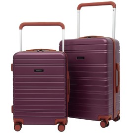 Travelers Club 20" Navigate Luggage, Burgundy, 2PC Set