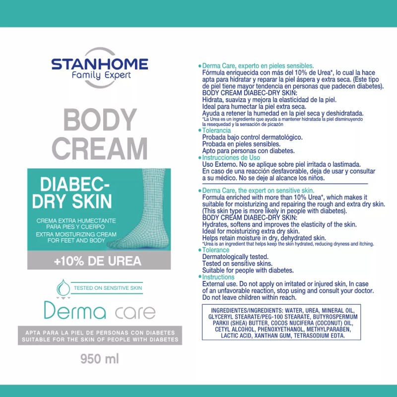 Stanhome Body Cream Diabec Dry Skin | Crema Extra Humectante