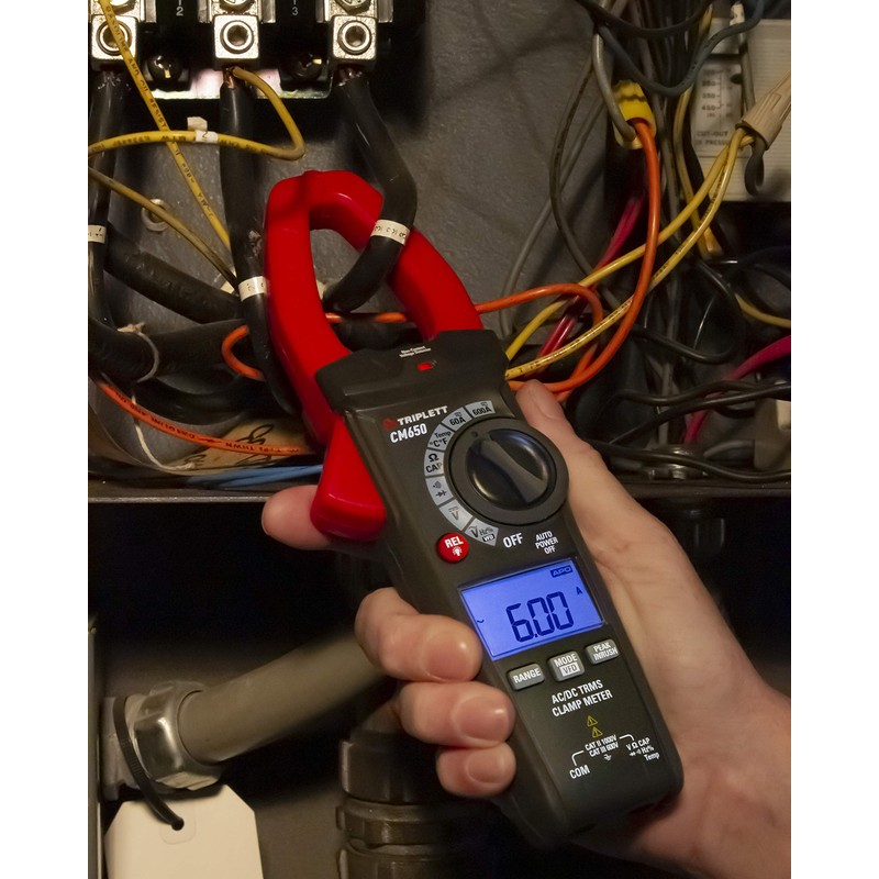 Triplett CM650 True RMS 6000 Count 600A AC/DC Clamp Meter
