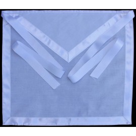 NEW MASONIC COLLAR Plain WHITE Cotton Cloth Apron SILK Edges Lowest Price