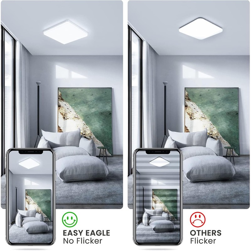 EASY EAGLE LED Flat Ceiling Light, 6500 K, 24 W,