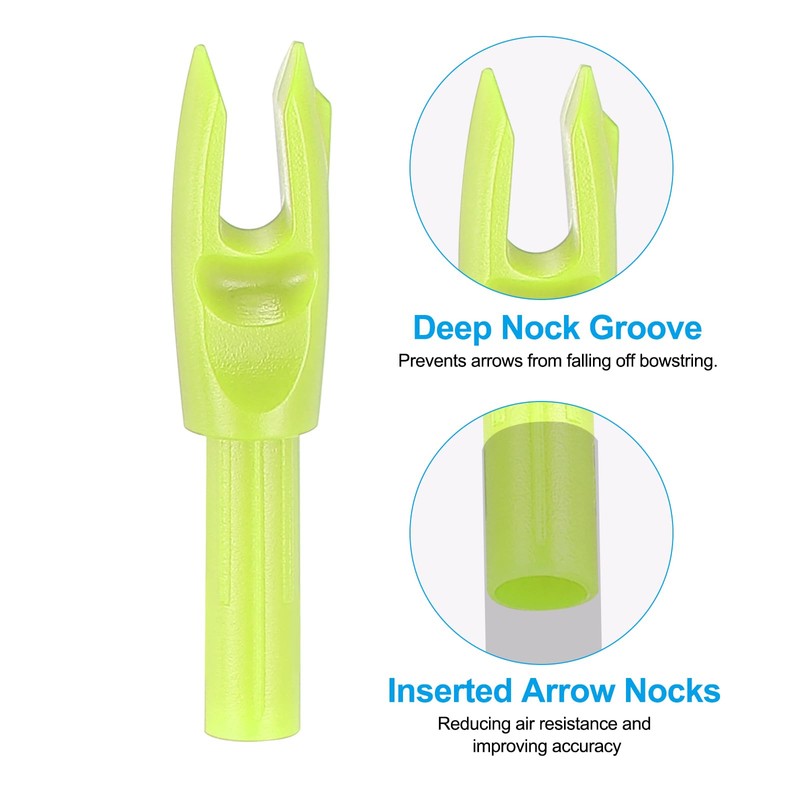 PATIKIL Archery Arrows Nocks 4.2mm 0.165", 50 Pack Insert Arrow