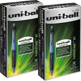 uni-ball : Power Tank RT RETR Ballpoint Pen, Blue Ink, Bold, 1.0 mm - Sold as 2 Packs of - 12 - / - Total of 24 Each