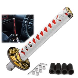 EZAUTO WRAP 20cm White Red Shift Knob Samurai Sword Alloy Katana with Adapter Universal