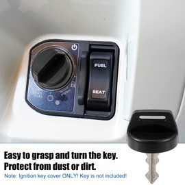 X AUTOHAUX 2 Set ATV Ignition Key Cover Cap 5433534 with Cap Nut for Polaris Black