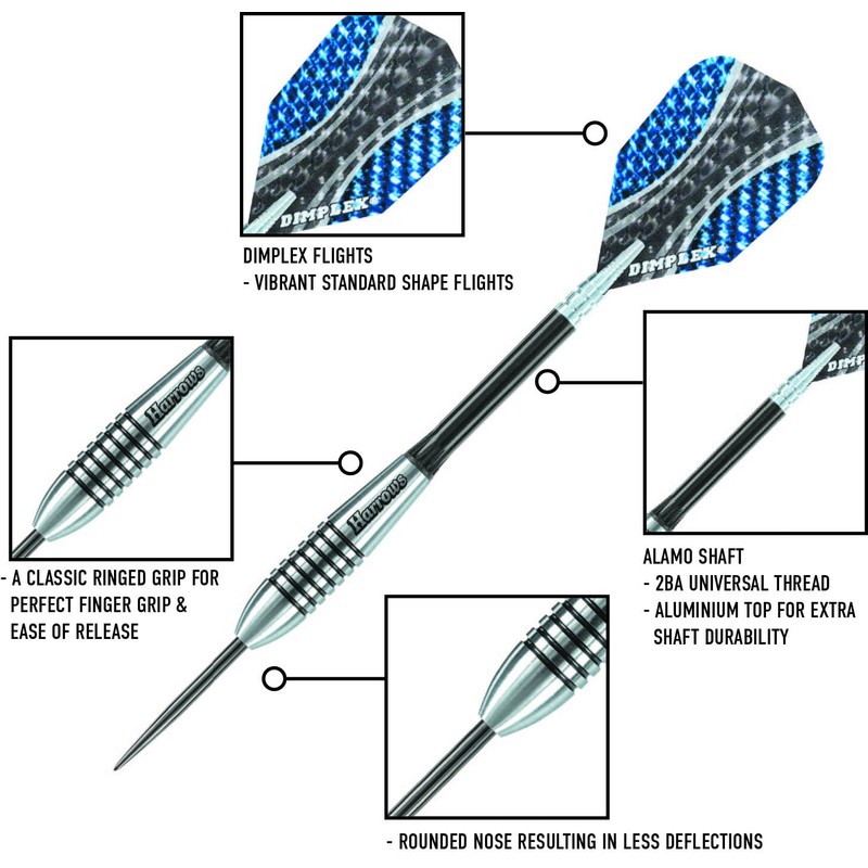 Harrows Bomber 85% Tungsten Darts | Steel Tip Darts set