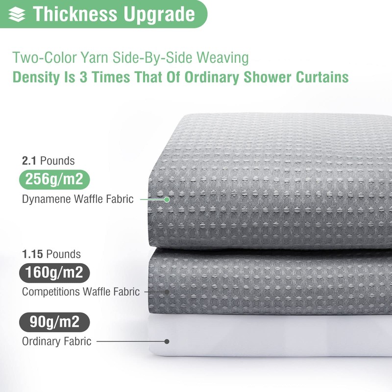 Dynamene 60 inch Stall Shower Curtain - Waffle Weave Heavy