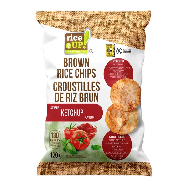 rice UP! eat smart, Brown Rice Chips Ketchup, 120g