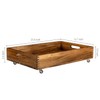 MyGift 24 Inch Premium Acacia Solid Wood Under Bed Storage