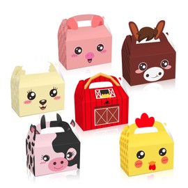 Partystadl 24PCS Farm Animals Party Favor Boxes Farm Theme Birthday Gift Boxes Farmhouse Animals Candy Goodie Treat Boxes for Baby Shower Kids Birthday Party Supplies Decorations