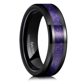 King Will Celtic Dragon Men's 6mm Purple Celtic Dragon Tungsten Carbide Ring Comfort Fit Wedding Band for Men 14