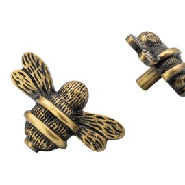Brass bee 2 x Solid Drawer Knob Handles | Drawer Handle | Bee Cabinet knob | Cupboards, Doors, Cabinets & Drawers for Kitchen, Wardrobe, Chest, Drawer Pull