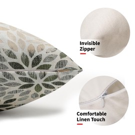 Olive Green Dahlia Lumbar Pillow Covers 12x20 In Rustic Geometric Flower Decorative Rectangle Pillow Cases Beige Tan Gray Floral Cushion Covers Farmhouse Home Decor For Sofa Couch Outdoor Set of 2