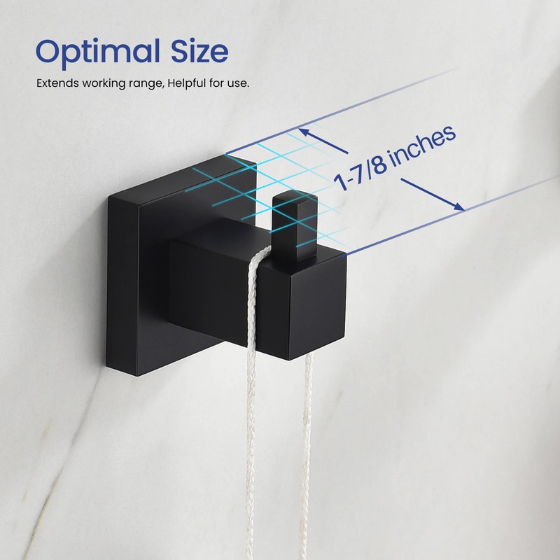 KIBI Cube Bathroom Towel Hook | 3-Pack Wall Mounted Robe