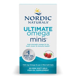 Nordic Naturals Ultimate Omega 2X, 1120mg, Strawberry Flavour, 60 Mini Softgels