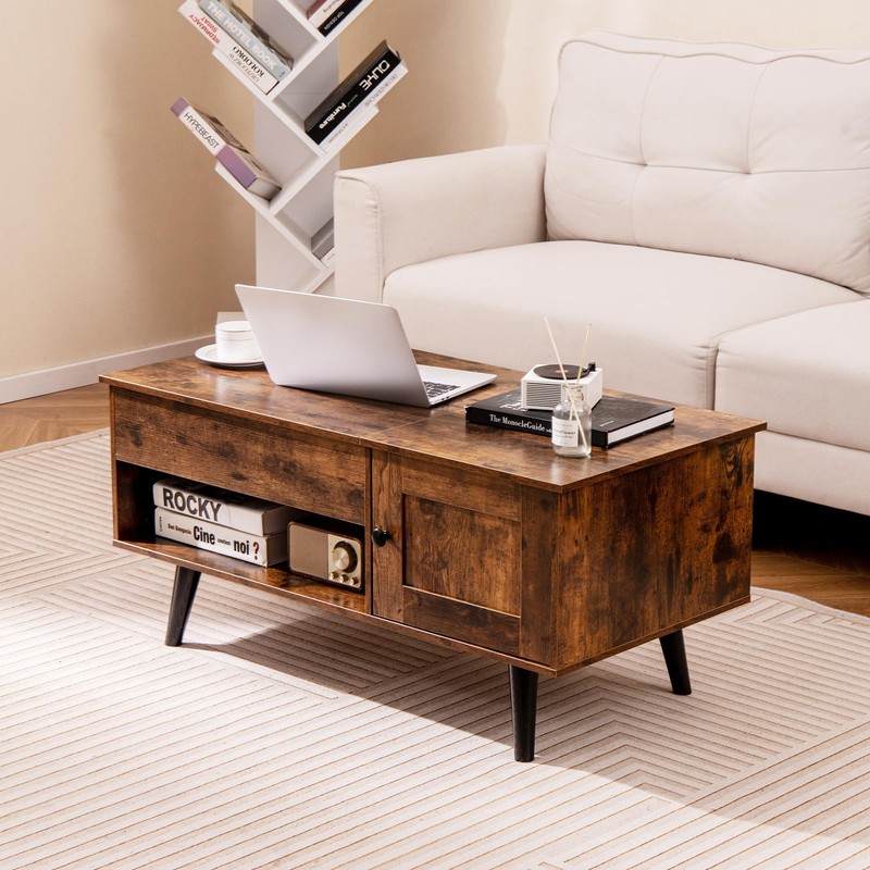 Tangkula Lift Top Coffee Table with Storage, Living Room Table