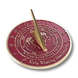 The Metal Foundry 40th Ruby Wedding for Mom and Dad. Recycled Solid Metal Anniversary Sundial Gift Idea is A Great Present for Your Parents to Celebrate 40 Years of Marriage