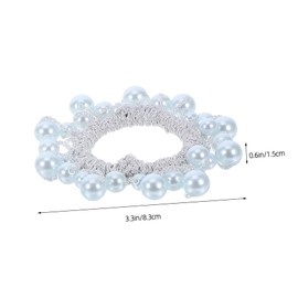 Ipetboom 3pcs Pearl Elastic Hair Ties Beaded Ponytail Holders for Women Seamless Cute Hair Bands with Faux Pearl Embellishment Classic