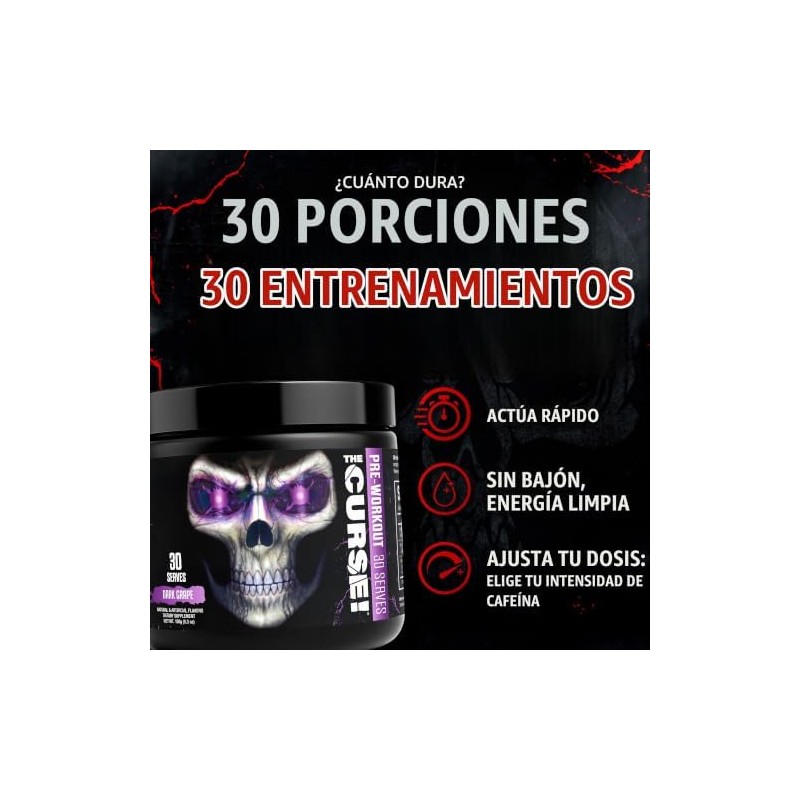 JNX SPORTS The Curse Pre Workout Powder for Men Women,