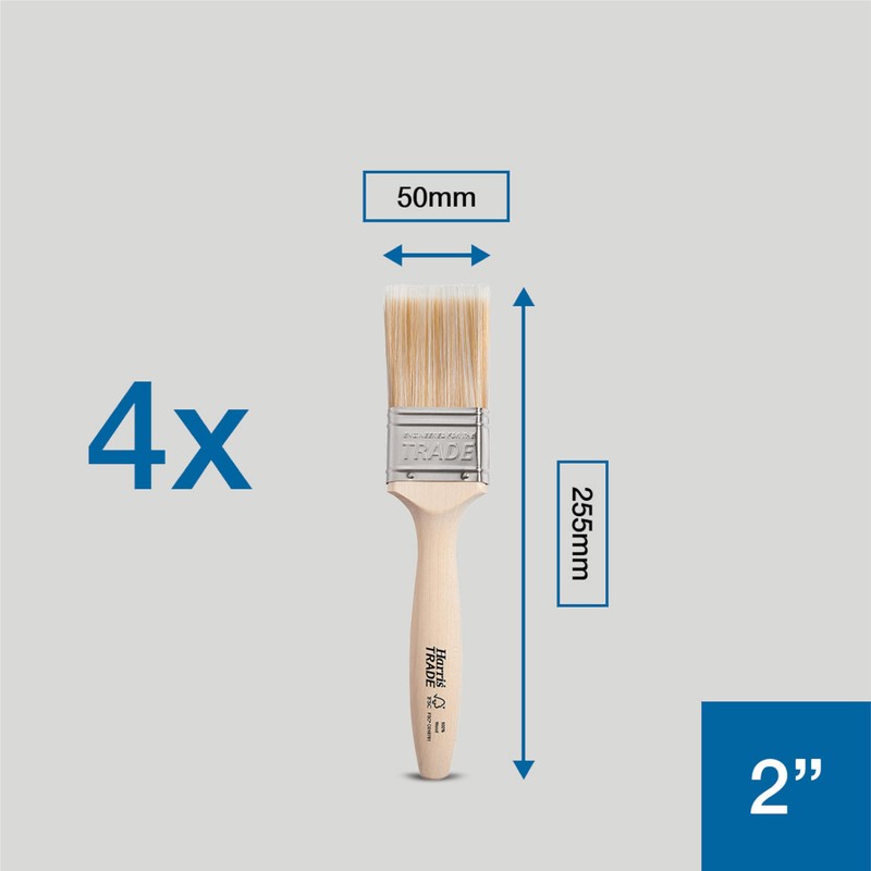 Harris Trade 4 Brush Pack 2", Natural