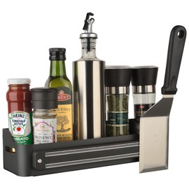 UNUSFIRE Magnetic Griddle Grill Caddy Organizer,Grill Caddy with Magnetic Tool Holder for Grilling BBQ,Space Saving Magnetic Utensils Holder for Outdoor Blackstone Griddle