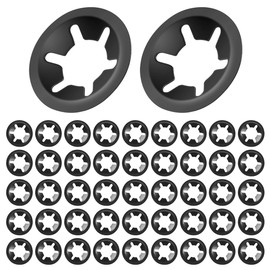 BOUMVID Pack of 50 M4 washers, black circlips, clamping ring, clamping washers, 65Mn manganese steel inner tooth washers, speed tooth locking washers