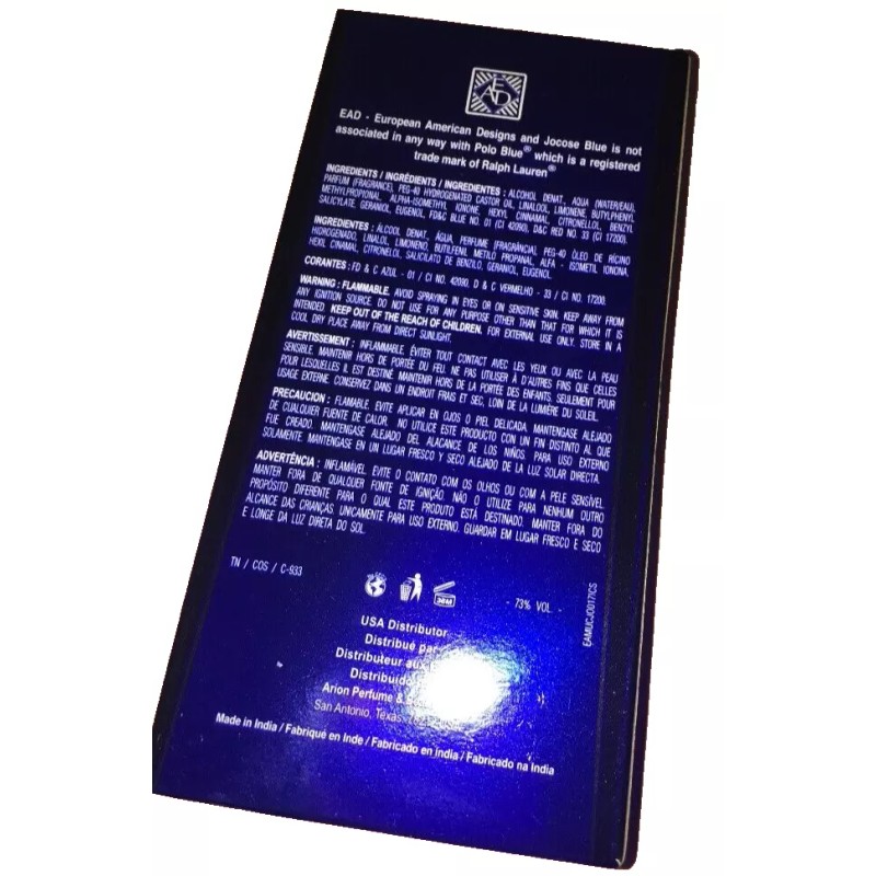 EAD Jocose Blue Cologne Spray for Men 2.5 oz 75ml