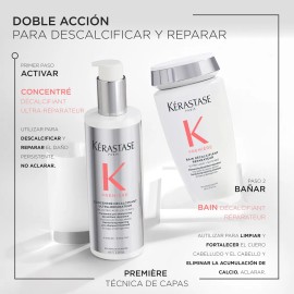 Kit Tratamiento Para Cabello Muy Dañado Kerastase Premiere Shampoo Bain Decalcifiant y Concentrado Descalcificante Ultra Reparador