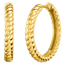 Julie Julsen Women's Jewellery Earrings / Hoop Earrings Made of Gold-Plated 925 Sterling Silver | Silver Hoops as a Gift for Women and Girls for Birthday, Anniversary, Wedding Anniversary, Christmas,