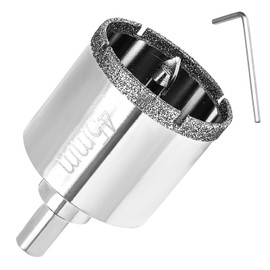 Qjaiune 1-3/4 Inch / 45mm Diamond Hole Saw with Pilot Drill Bit, 1-9/16 Inch Cutting Depth Glass Hole Saw Tile Hole Saw Drill Bit, Ceramic Hole Saw for Marble, Granite, Fiberglass, Porcelain, Quartz