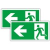 Pack of 2 – Sign Emergency Exit Sign Arrow Left