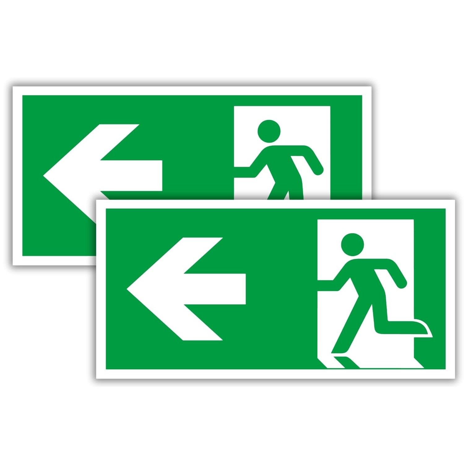 Pack of 2 – Sign Emergency Exit Sign Arrow Left 30 x 15 cm x 3 mm ...